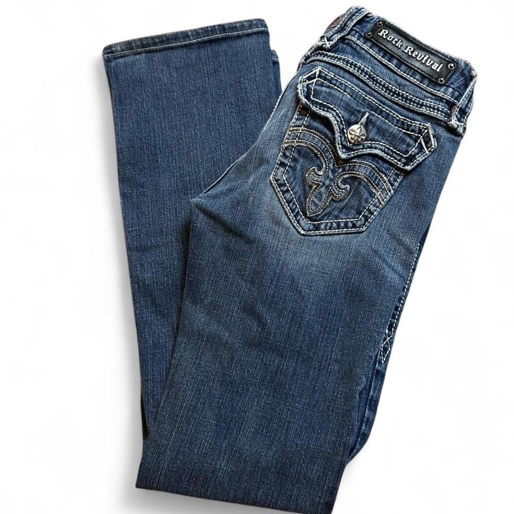 Rock Revival Debbie Bootcut denim blue jeans‎ western punk grunge size 27